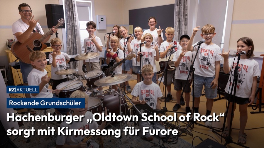 Standbild aus dem Videobeitrag der Rhein-Zeitung über die Grundschulrocker